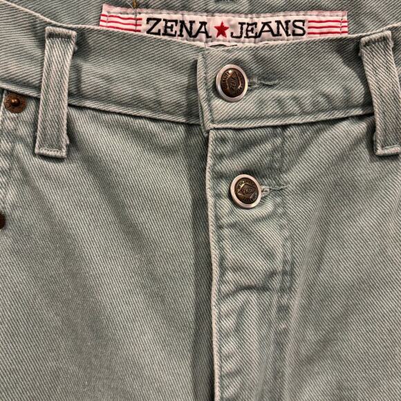 Y2K vintage Zena light blue high-waisted Mom Jeans tapered denim button, 8 tall - Picture 4 of 11